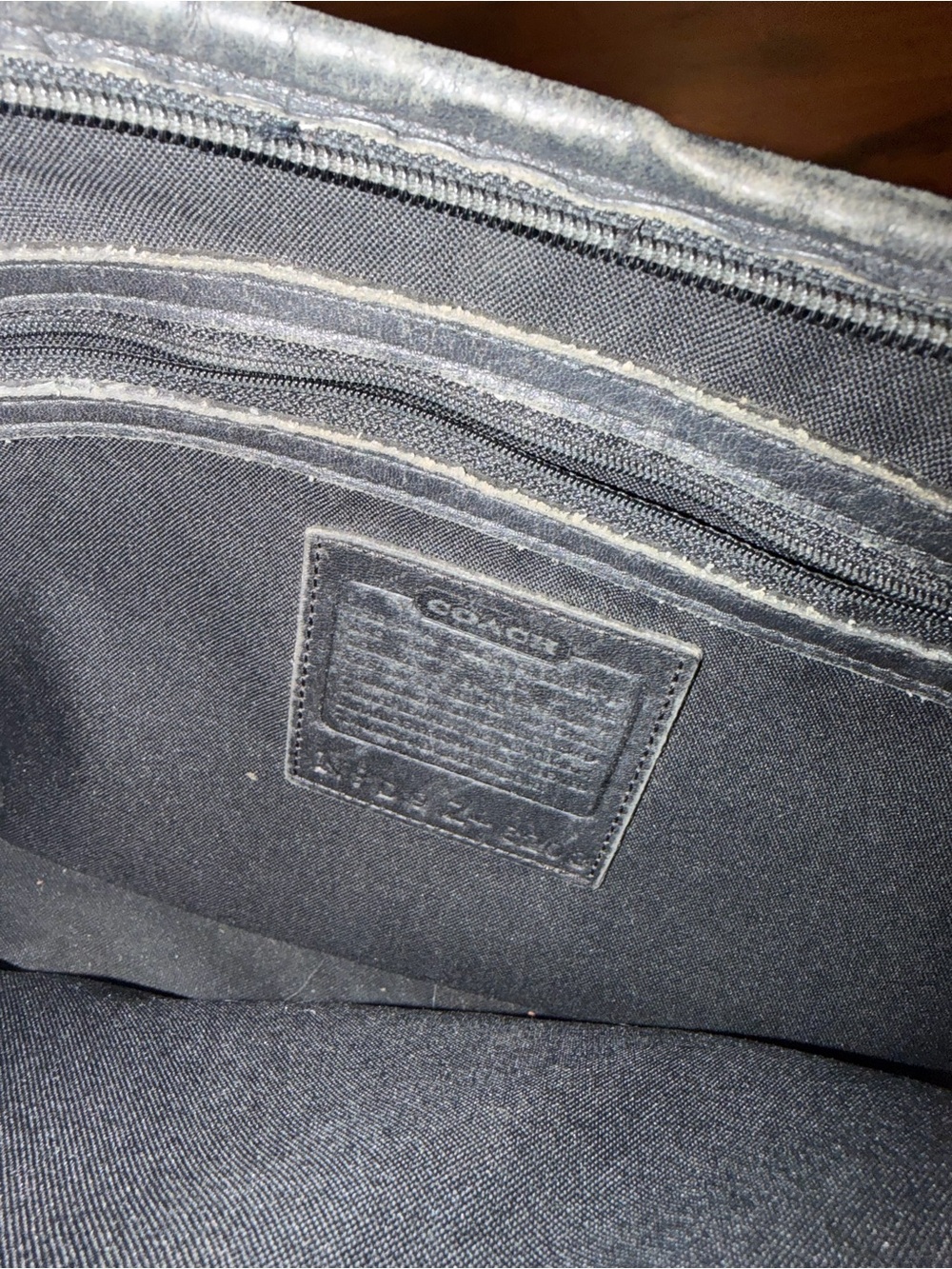 Vintage Coach Neo Ergo Pocket Zip Neoprene & Leather Satchel Purse 6203 Black - Picture 5 of 9